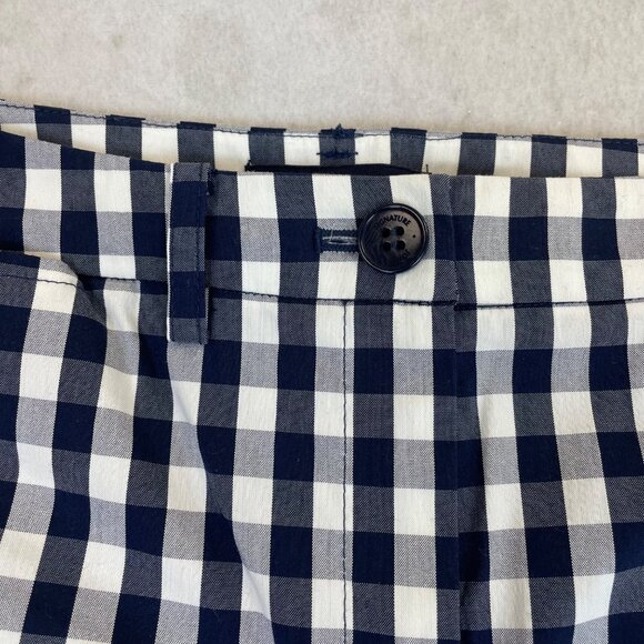 Jones New York Womens Navy & White Stretch Gingham Check Straight-Leg Pants Size - Picture 3 of 6
